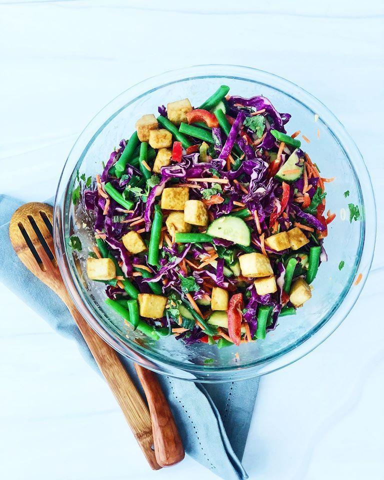 Crispy Cabbage and Tofu Salad
