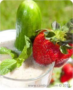 Strawberry Cucumber Mint Shake